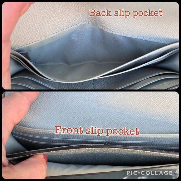 Coach Wyn Soft Leather Metallic Silver Long Envelope Wallet. C7182 - Picture 8 of 8